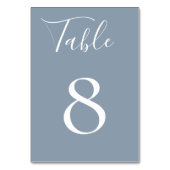 Dusty Blue Tischnummer Card (Rückseite)
