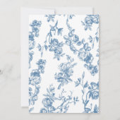 Dusty Blue Toile de Jouy Baby Shower Einladung (Rückseite)