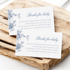 Dusty Blue Toile Floral Baby Duschbücher für Baby Begleitkarte