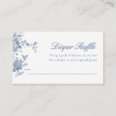 Dusty Blue Toile Floral Baby Dusche Windelwanne Wi Begleitkarte (Vorderseite)
