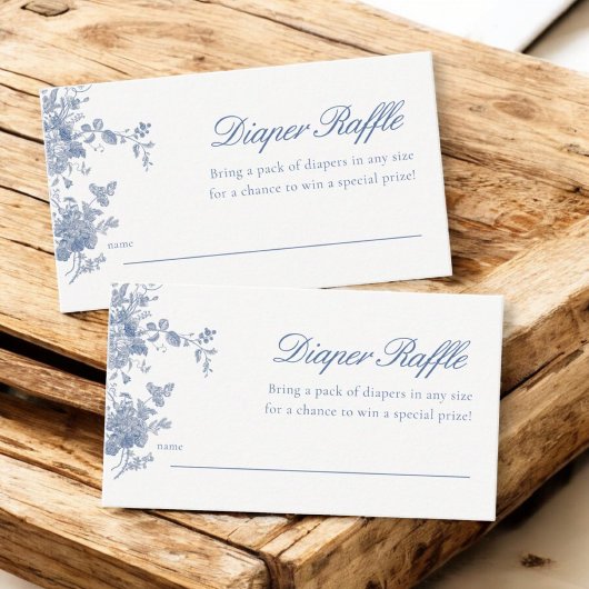 Dusty Blue Toile Floral Baby Dusche Windelwanne Wi Begleitkarte