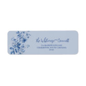 Dusty Blue Toile Floral Wedding Return Address  (Vorne)