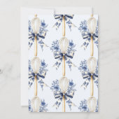 Dusty Blue Toile flüstert Brautparty Einladung (Rückseite)