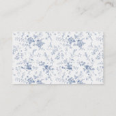 Dusty Blue Toile Vintage Blume Begleitkarte (Rückseite)