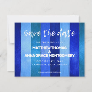 Dusty Blue Tones Holz Rustikal Save The Date