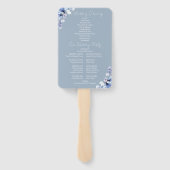 Dusty Blue Transparent Floral Wedding Program Fächer (Rückseite)