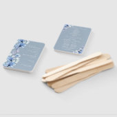 Dusty Blue Transparent Floral Wedding Program Fächer (Non-assembled)