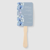 Dusty Blue Transparent Floral Wedding Program Fächer (Vorderseite)