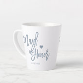 Dusty Blue Trauzeugin Letter Script Milchtasse (Linke Ecke)