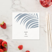 Dusty Blue Tropical Palm Blätter Trendy Wedding Serviette (Beispiel)