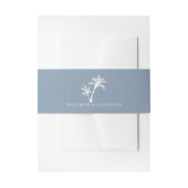 Dusty Blue Tropical Palm Tree Beach Hochzeit Einladungsbanderole (Vorderseite Beispiel)