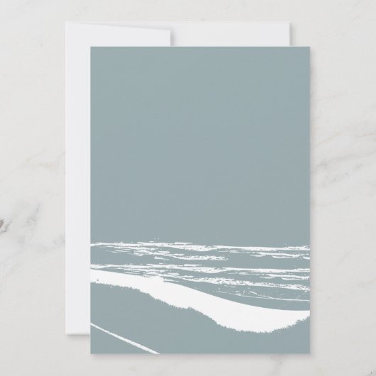 Dusty Blue Tropical Palm Tree Hochzeiten Einladung (Rückseite)