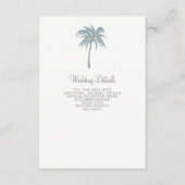 Dusty Blue Tropical Palm Tree Wedding Begleitkarte (Vorderseite)