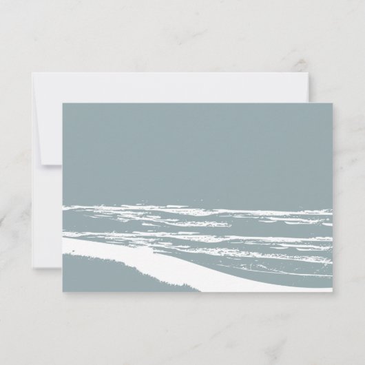 Dusty Blue Tropical Palm Tree Wedding rsvp (Rückseite)