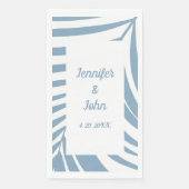 Dusty Blue Tropical Palm Wedding Brautparty Serviette (Vorderseite)