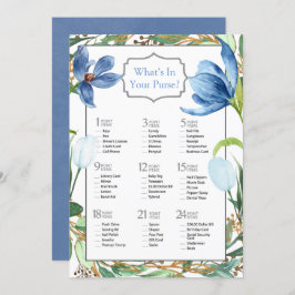 Dusty Blue Tulip Painted Peony Brautparty Einladung