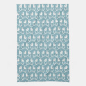 Dusty Blue Tulip Pattern Geschirrtuch (Vertikal)