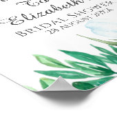 Dusty Blue Tulip Peony Brautparty Begrüßungszeiche Poster (Ecke)