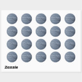 Dusty Blue Tulle Texture Runder Aufkleber (Blatt)