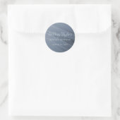 Dusty Blue Tulle Texture Runder Aufkleber (Tasche)