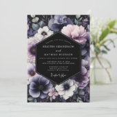 Dusty Blue Twilight Bloom Wedding Einladung (Stehend Vorderseite)