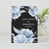 *~* Dusty Blue UAWG Floral Rose AR15 Wedding Einladung (Stehend Vorderseite)