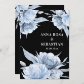 *~* Dusty Blue UAWG Floral Rose AR15 Wedding Einladung (Vorne/Hinten)
