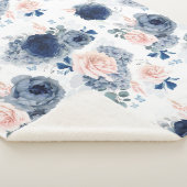 Dusty Blue und Blush Pink Blume Elegant Stilvoll Sherpadecke (3/4)