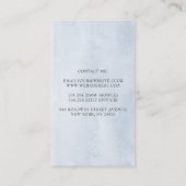 Dusty Blue und Blush Pink Blume Elegant Stilvoll Visitenkarte (Rückseite)