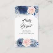 Dusty Blue und Blush Pink Blume Elegant Stilvoll Visitenkarte (Vorderseite)