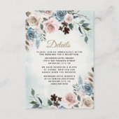 Dusty Blue und Blush Pink Mauve Floral Wedding Begleitkarte (Vorderseite)