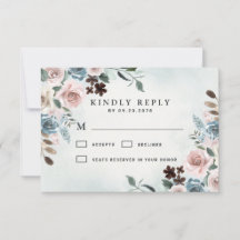 Dusty Blue und Blush Pink Mauve Floral Wedding