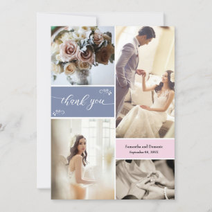 Dusty blue und Blush Pink Script Danke Collage