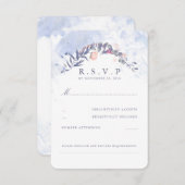 Dusty Blue und Blush Wedding RSVP (Vorne/Hinten)