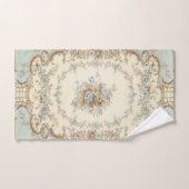 Dusty Blue und Brown Floral Oriental Badhandtuch Set (Handtuch)