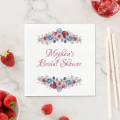 Dusty Blue und Burgund Brautparty Napkins Serviette (Beispiel)