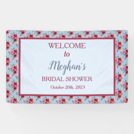 Dusty Blue und Burgund Brautparty Willkommen Banner