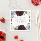 Dusty Blue und Burgund Cranberry Hochzeit im Herbs Serviette (Beispiel)