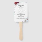 Dusty Blue und Burgund Floral Wedding Program Fächer (Rückseite)