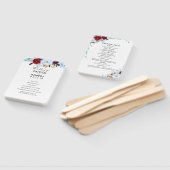 Dusty Blue und Burgund Floral Wedding Program Fächer (Non-assembled)