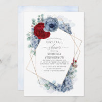 Dusty Blue und Burgund Red Floral Brautparty
