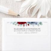 Dusty Blue und Burgund Red Floral Elegant (Insitu)