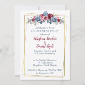 Dusty Blue und Burgundy Engagement Party Einladung (Vorderseite)