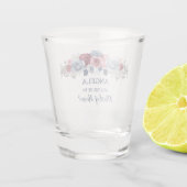 Dusty Blue und Burgundy meine Trauzeugin? Schnapsglas (Rückseite)