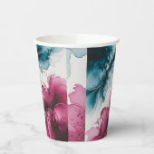 Dusty Blue und Burgundy Swirl Wedding Pappbecher (Links)