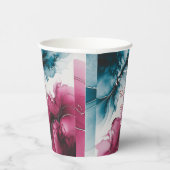 Dusty Blue und Burgundy Swirl Wedding Pappbecher (Rechts)