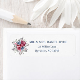 Dusty Blue und Burgundy Wedding Address