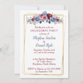 Dusty Blue und Burgundy Wedding Engagement Party Einladung (Vorderseite)