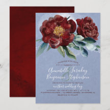 Dusty Blue und Cranberry Burgundy Red Wedding