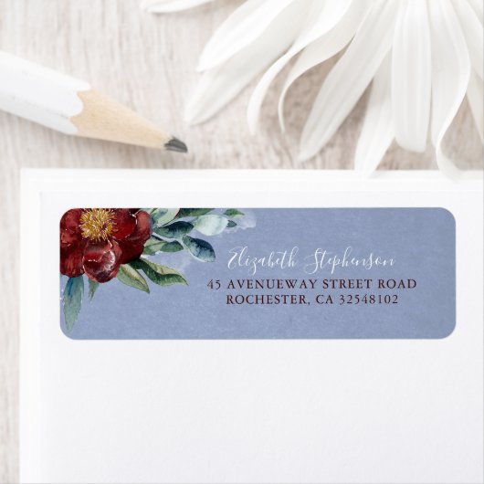 Dusty Blue und Cranberry Red Stilvolle Hochzeit (Insitu)